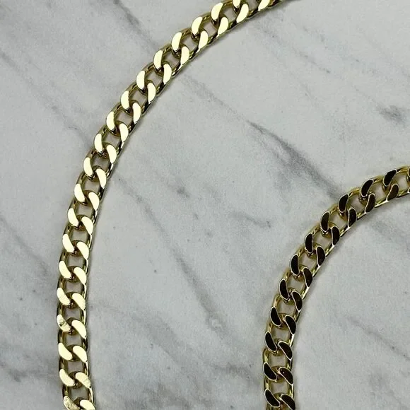 Gold Tone Flat Chain Link Purse Handbag Replacement Strap 46" ✨ - Picture 6 of 12